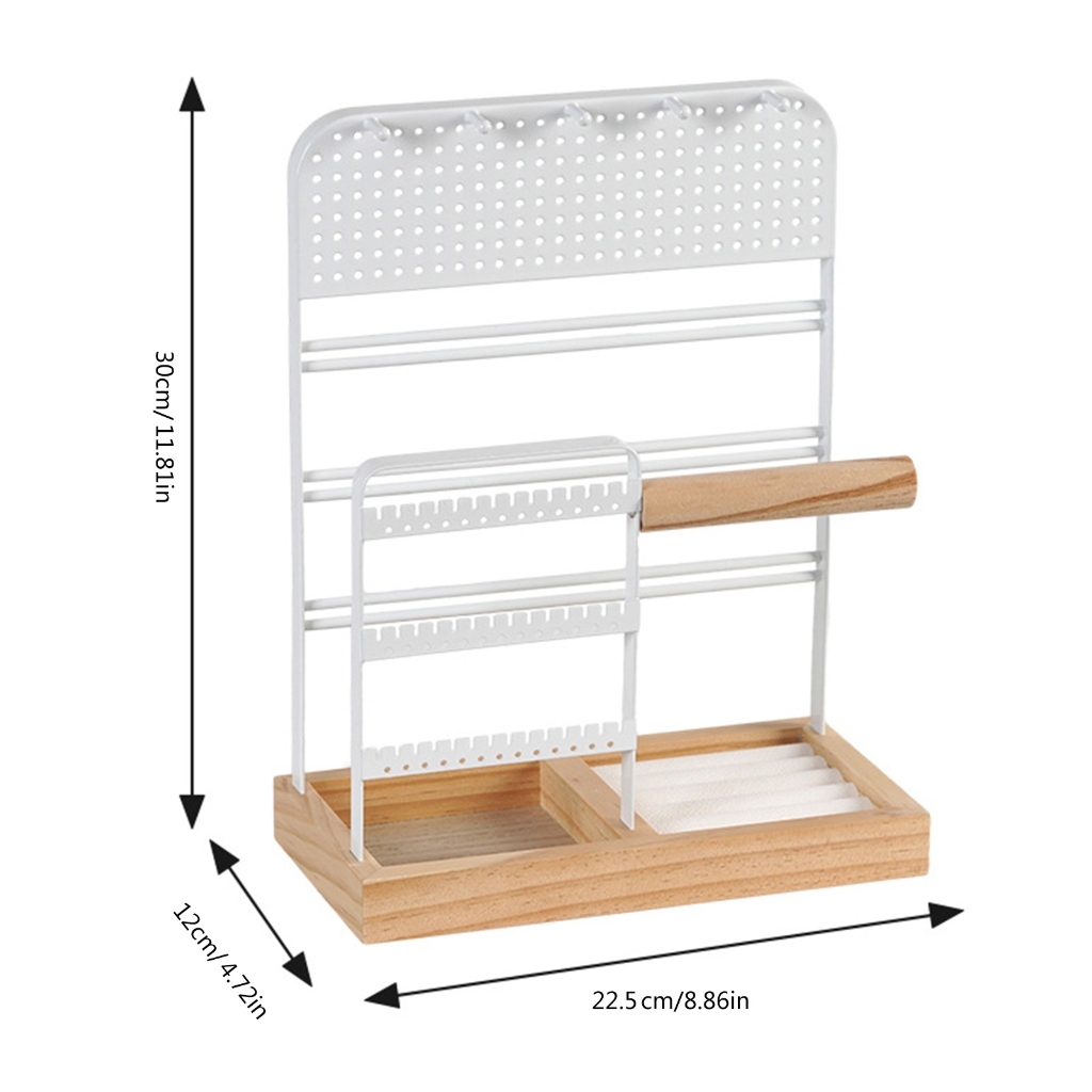 FENOHREFE Metal Jewelry Collection Rack Convenient Jewelry Stand with Hooks and Earring Holes Presentation