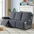 thumbnail image 4 of TAOCOCO Non-Slip Waterproof Recliner Sofa Covers, Washable Split Sofa Slipcovers for Reclining 3 Seater Couch, Recliner Sofa Cover with Side with Pockets Home Furniture Protectors,Dark Gray, 4 of 9