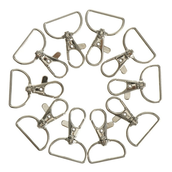 Melantax 24pcs Lobster Clasp Swivel Snap Hook D-Ring Keychain Hook Lanyard Clip
