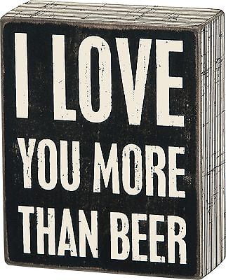 Beer Awesome 5" x 4" Gift Den Bar Primatives By Kathy Rustic Wodden Box Sign 