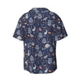 thumbnail image 6 of Lsque Autumn Forest2 print Men's Cuban Collar Short Sleeve Shirt Summer Beachwear Casual Button Down Fashionable Vacation Leisure Shirt-Large, 6 of 7