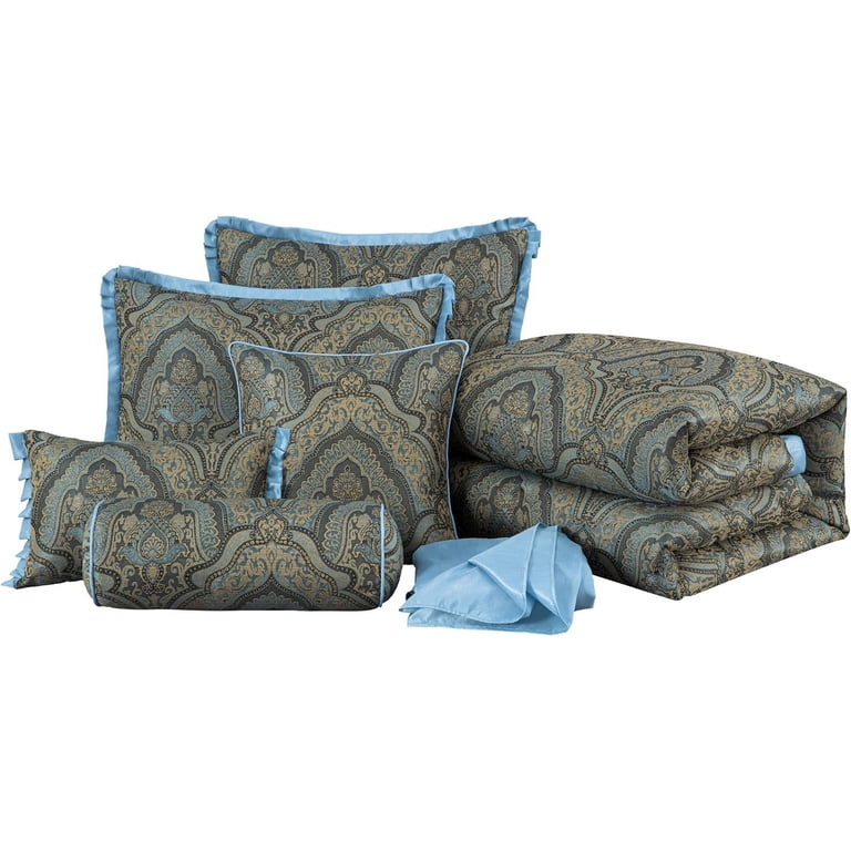 Set Copripiumino King Size Chezmoi Collection Chambray Denim Chiaro | Reversibile A Righe Gessate, 3 Pezzi In Cotone