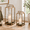 Brass-6.4"x15.7" 5.3"x13", variant on Brass Candle Holders Set 2, 6.4"x15.7" 5.3"x13" Modern Metal Lanterns for Ambient Lighting