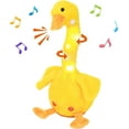 thumbnail image 6 of Dancing Duck Toy Repeats What You Say Talking Duckling Toy Wriggle Singing Mimicking Twisting Light Up Interactive Animated Toy Speaking Plush Gift for Kids, Yellow, 13'', 6 of 6