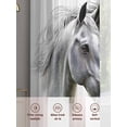 thumbnail image 6 of Horse Print Sheer Curtains 108 Inch Length 2 Panels Set for Living Room/Bedroom, Modern Watercolor Grey White Animals Semi Curtain Sheers Drapes Rod Pocket Curtains Window Treatment Set 52''x108''x2, 6 of 7