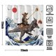 thumbnail image 1 of Divertida cortina de ducha con diseño de dinosaurio y gato, divertida y fresca, con ondas oceánicas japonesas, cortinas de ducha de tela impermeable (72 x 72 pulgadas, marrón), 1 of 5