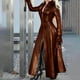 thumbnail image 2 of Abrigo de Cuero Largo Sólido Erógeno de Moda Para Mujer Otoño E Invierno Abrigo Cortavientos de Cuero de Imitación Odeerbi  ODB-6, 2 of 4