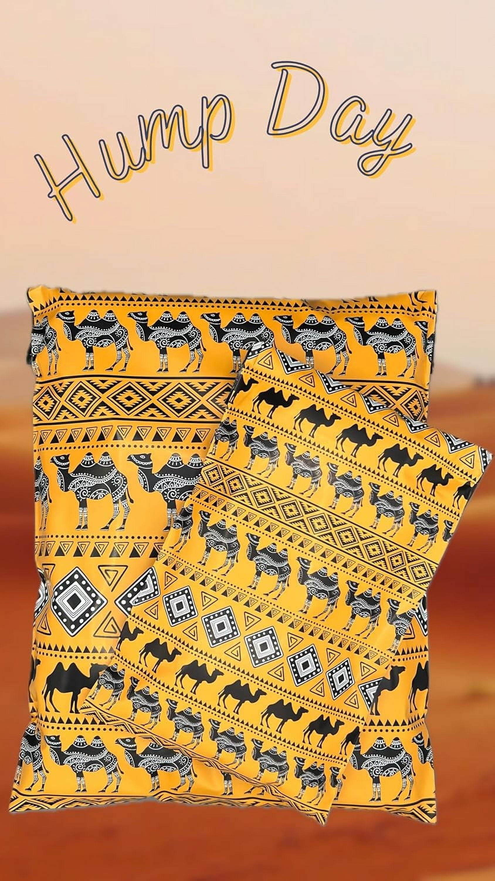 Hawk Poly Mailers 10x13 Cute Aztec Camels Heavy Duty 3.15mil Tamper-Evident & Self-Sealing Shipping Envelopes for Small Businesses Printed Waterproof Mailing Bags Non Padded (Hump Day, 10x13)
