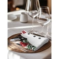 thumbnail image 6 of Black Snowman Christmas Cloth Napkins Set of 4 Reusable Dinner Napkins, Xmas Snowflake Birds Berry Winter Cocktail Napkin Washable Table Napkins for Wedding/Holiday Party/Baby Shower 20"x20", 6 of 7