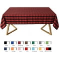 thumbnail image 2 of Checkered Rectangle Tablecloth Water Resistance Wrinkle Free Spillproof Heavy Weight Gingham Plaid Table Cloth for Buffet Banquet Parties Event Holiday Dinner, 60 x 84 Inch Black and Red, 2 of 5