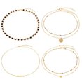 thumbnail image 1 of Jumpingount 4X collar cadenas exquisitos colgantes colgantes elegantes ajustables regalos del Día de San Valentín collares en capas para mujeres Ropa, zapatos y accesorios Miscelánea Jumpingount AP009178-00B, 1 of 6