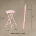 thumbnail image 2 of Lavish Home Backless 24-Inch Folding Stool with 225lb Capacity (Pink), 2 of 8