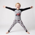 thumbnail image 3 of NIPAXO Toddler Boys Pajamas Set Long Sleeve Red Tractor Graphic Thermal Sleepwear with Black Raglan Sleeves for Kids, 3 of 8