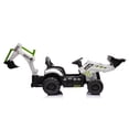thumbnail image 6 of JCB 24V Ride On Excavator, 2 IN 1 Kids Electric Construction Ride on with Remote Control, Front Loader Bulldozer, Digger, Music, Ride on Toys for 3-6 Boys Girls, White & Green, 6 of 6