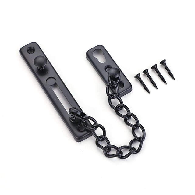 Kuymtek Cerradura Cadena Puerta Extragruesa Cadena Perno Antirrobo para Puerta Interior (negro)