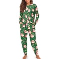 thumbnail image 4 of DISNIMO Santa Claus Print Women's 2 Piece Outfits Lounge Sets Long Sleeve Top and Long Pants Crew Neck Pajama Sets with Pocket Casual Soft Sleepwear Nightwear, S, 4 of 7