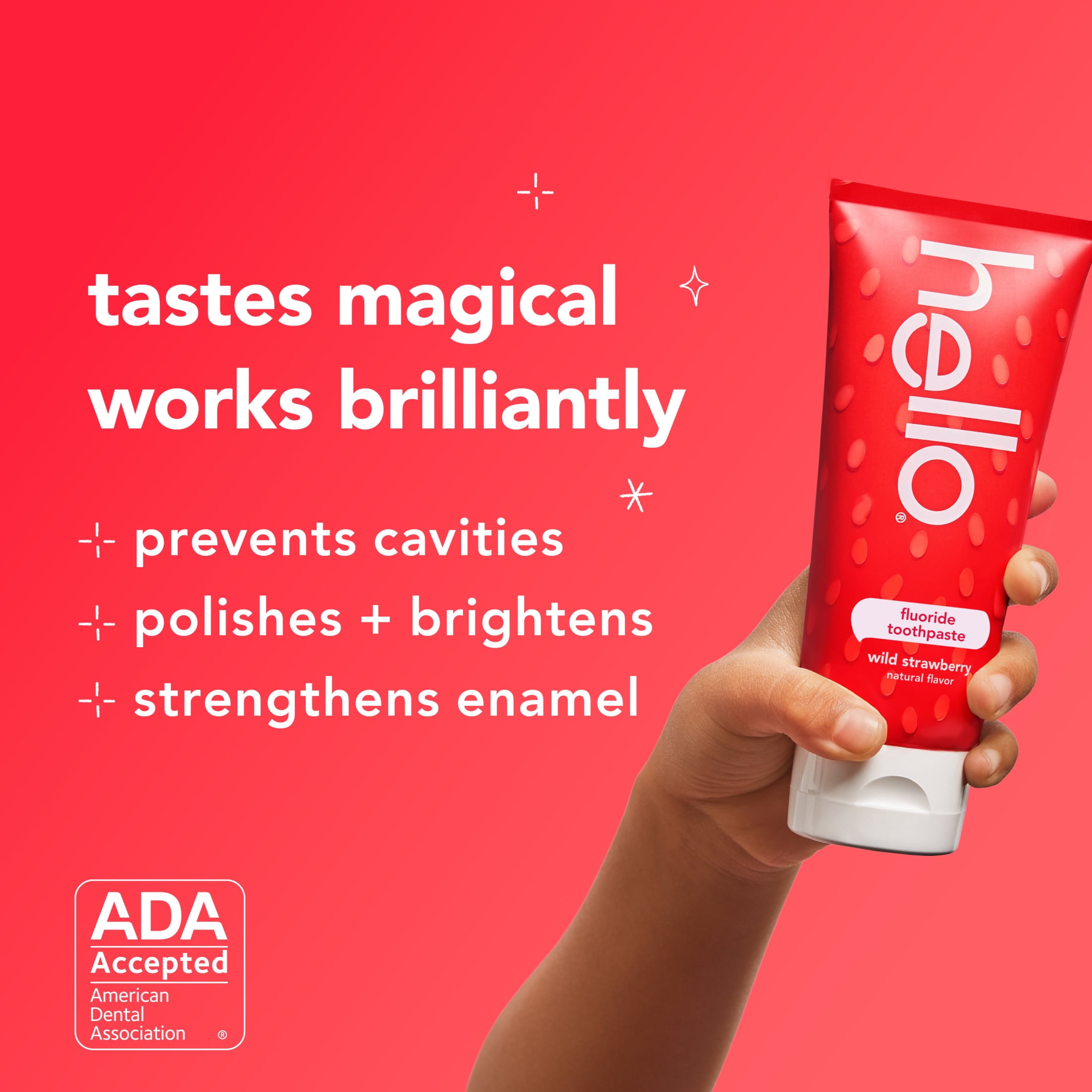 hello Wild Strawberry Kids Toothpaste with Fluoride, Strawberry Toothpaste, 4.2 Oz