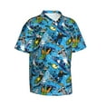 thumbnail image 2 of Daiia snow board blue Hawaiian Shirt for Men Gentle Cotton Regular Short Sleeve Casual-3X-Large, 2 of 9