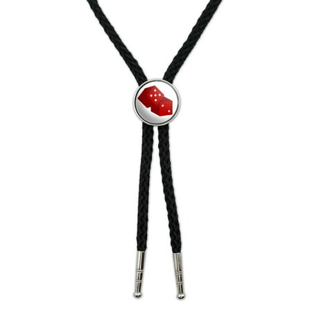 Dice Tie - Dice - Craps - Gambling on White Southwestern Bolo Tie