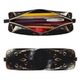 thumbnail image 2 of Balery Gold Pattern Black Skull Estuche de Lápices de Cuero Impreso, Estuche para Suministros de Arte, Estuche de Lápices con Cremallera, Estuche de Almacenamiento de Papelería, 2 of 7