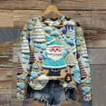 thumbnail image 3 of asdoklhq Christmas Clearance Clothing Under $5.00,Women's Christmas Printed Round Neck Long Sleeved Top Loose Fitting Sweater, 3 of 3