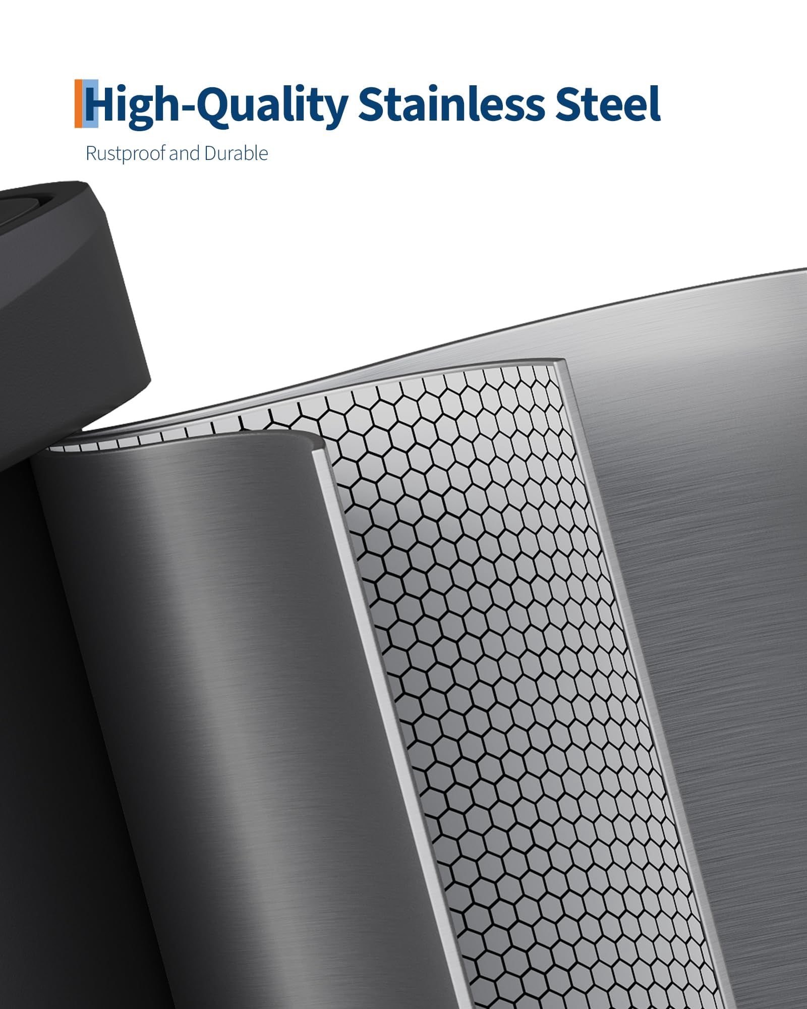 16 gal / 60 L Stainless Steel Trash Can with Soft Close Lid, Large Rustproof Kitchen Garbage Bin with Liner Rim, Durable Metal Construction for Home Kitchen  or Office Use