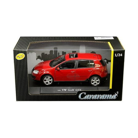 Gti Cat - Volkswagen Golf GTI with Sunroof Red 1/24 Diecast Model Car by Cararama