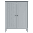 thumbnail image 5 of SUNCROWN 32 Inch Tall Bathroom Storage Cabinet with Double Doors, Freestanding Floor Cabinet with Adjustable Shelves, Modern Wooden Organizer for Bathroom, Living Room, Kitchen,  Grey, 5 of 9