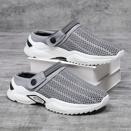 

HYYANGUWENTI Stylish Men‘s Breathable Mule Shoes with Trendy Hollow Out Design Comfortable Non Slip Durable Soft Sole Clogs for Indoor and Outdoor Activities