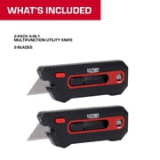 Hyper Tough 2-Pack 4-in-1 Multifunction Utility Knife