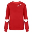 thumbnail image 4 of Automne TIMIFIS Chandails de la Saint-Valentin pour Femmes Chandail à Cœur Chemises Mode Manches Longues Col Rond Chandail à Enfiler Hauts - Printemps/été, 4 of 4