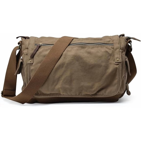 Gootium Canvas Messenger Bag Vintage Shoulder Bag Cross Body Men's Satchel, Green