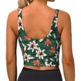 thumbnail image 3 of Kdxio Lilies Flowers Print Workout Crop Tank Top for Women Racerback Yoga Tank Tops Athletic Sports Shirts Exercise Undershirts, 3 of 9