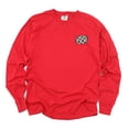 thumbnail image 4 of Football Sparkles Distressed - Women's Garment Dyed Long Sleeve Graphic T-Shirt, 4 of 9