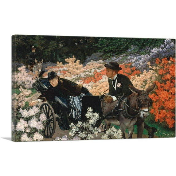 ARTCANVAS The Morning Ride 1898 Canvas Art Print by James Tissot - Size: 26" x 18" (0.75" Deep)