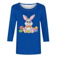 thumbnail image 2 of Camisetas Casuales de las Mujeres Impresas 3/4 Manga Cuello Redondo Blusa, Moda Ligera Superior para el Hogar Y el Uso Diario, Cómoda Imitación de la Tela Del Estante, 2 of 5