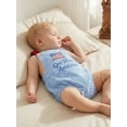 thumbnail image 5 of BemeyourBBs Newborn Baby Girl Boy 4th of July Outfit God Bless America Baby Clothes Patriot Independent Day Summer Bubble Romper Overalls Sleeveless Embroidery Letters Flag Bodysuit Jumpsuit Overalls, 5 of 9