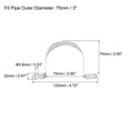 thumbnail image 2 of Rigid Pipe Strap, 75mm(2.95") 2 Holes U Bracket Carbon Steel Tension Tube Clip Clamp, 24 Pack, 2 of 7