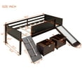 thumbnail image 4 of Aukfa Kids Low Loft Bed with Slide and Chalkboards, Twin Platform Bed with Storage Boxes - Espresso, 4 of 8