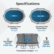 Springfree Trampoline Oval 8 x 11Ft Trampoline & FlexrStep V2 Safety Ladder