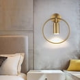 thumbnail image 2 of Lámpara de pared para interiores, luz LED dorada giratoria de 180°, lámpara de pared de metal moderna, adecuada para pasillos de escaleras de dormitorio y sala de estar, casquillo E27 (sin bombilla), 2 of 5