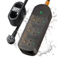 thumbnail image 1 of Protector contra sobretensiones Power Strip, impermeable, transparente, 3 enchufes, 1 of 6