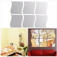 thumbnail image 2 of pitrice 6pcs Wave Stereoscopic Mirror Wall Sticker Housing Decoration for TV Background, 2 of 8