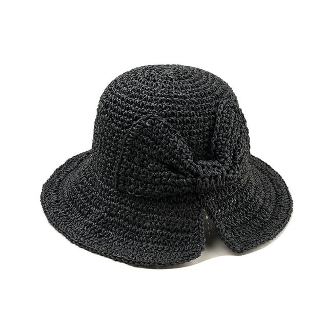 Sonducket Sombrero de paja de verano para mujer, sombreros para el sol de ala ancha con lazo, para exteriores, transpirable, ahuecado, plegable, Type2 NO2