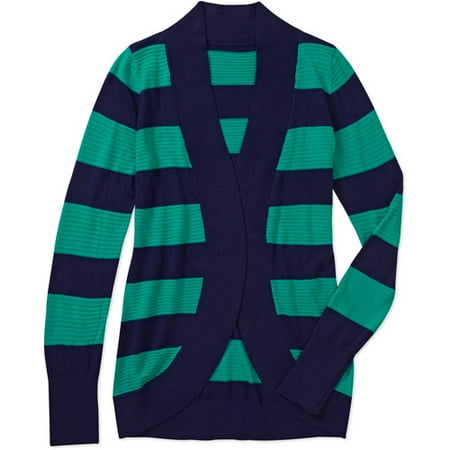 Faded Glory Women's Striped Open Cardigan