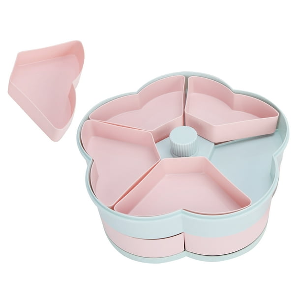 Candy Box Innovative 2-Layer Petal Shape Rotating Snack Storage Container  Organizer 