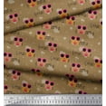 thumbnail image 2 of Soimoi Brown Poly Georgette Fabric Musical Notes,Dot & Goggles Fashion Fabric Prints By Yard 42 Inch Wide, 2 of 2