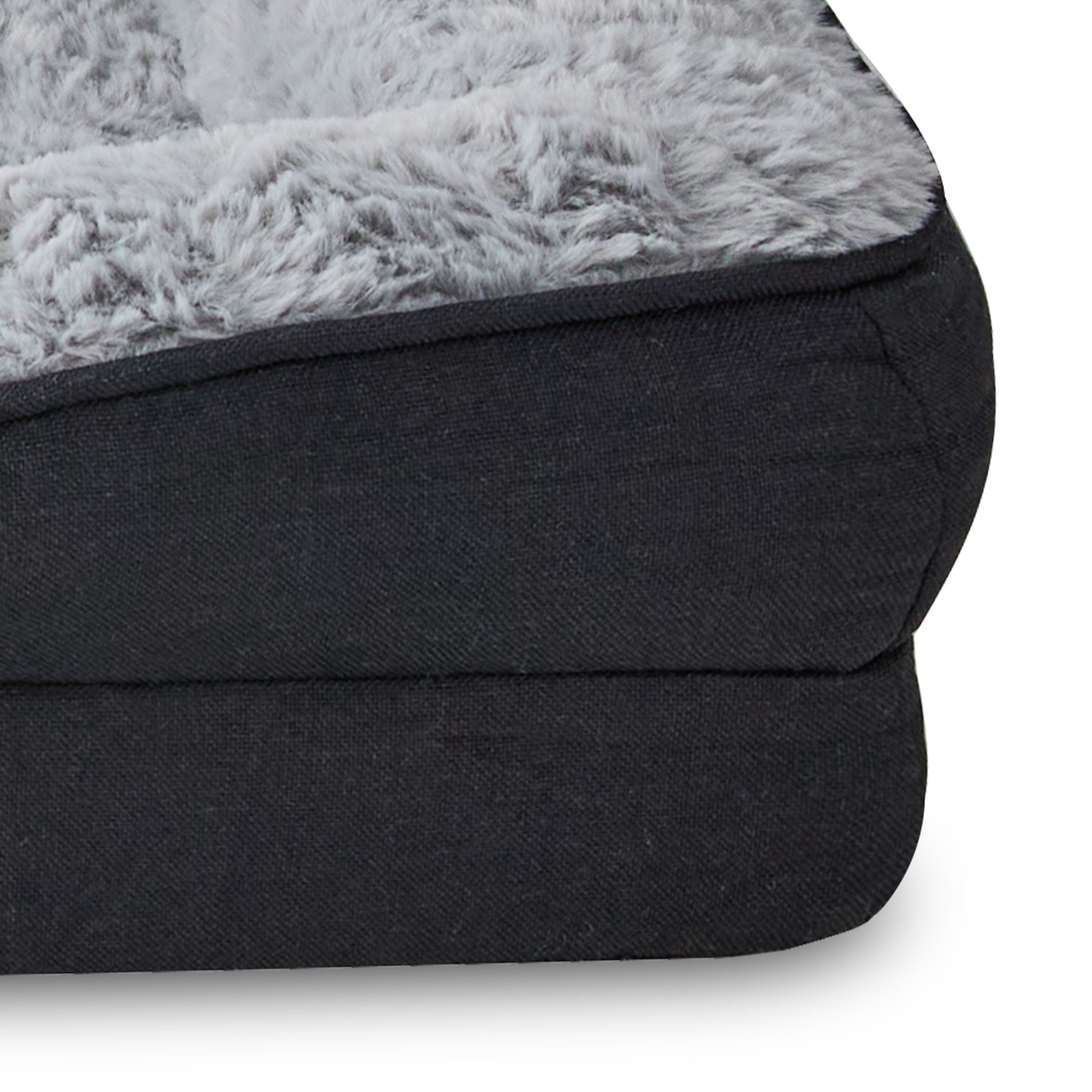 Vibrant Life Large Orthopedic Bolster Dog Bed, Black, 32" x 42"