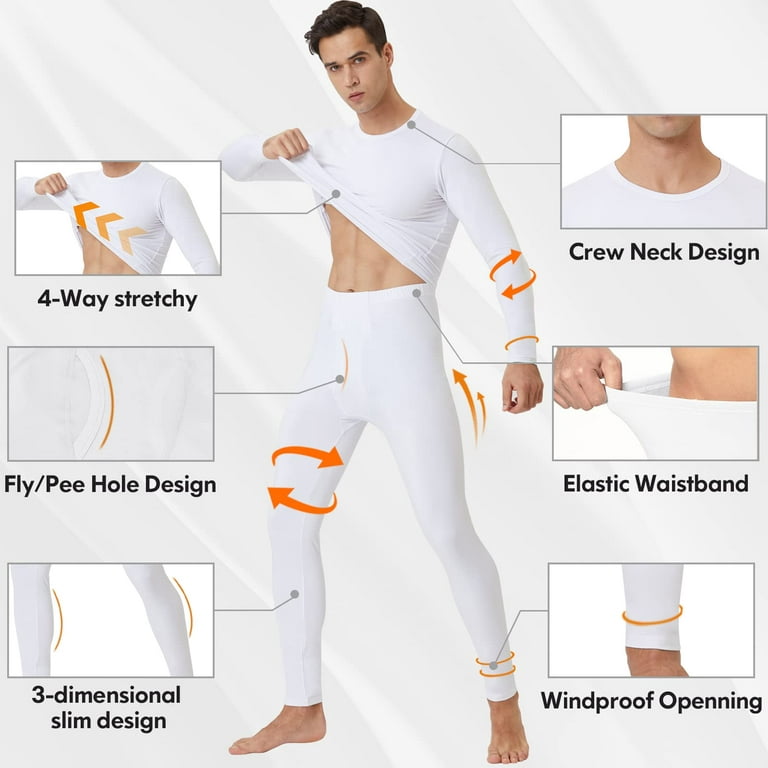 CL convallaria Thermal Underwear for Men, Ultra Soft Long Johns Fleece  Lined Base Layer Cold Weather Top and Bottom Set