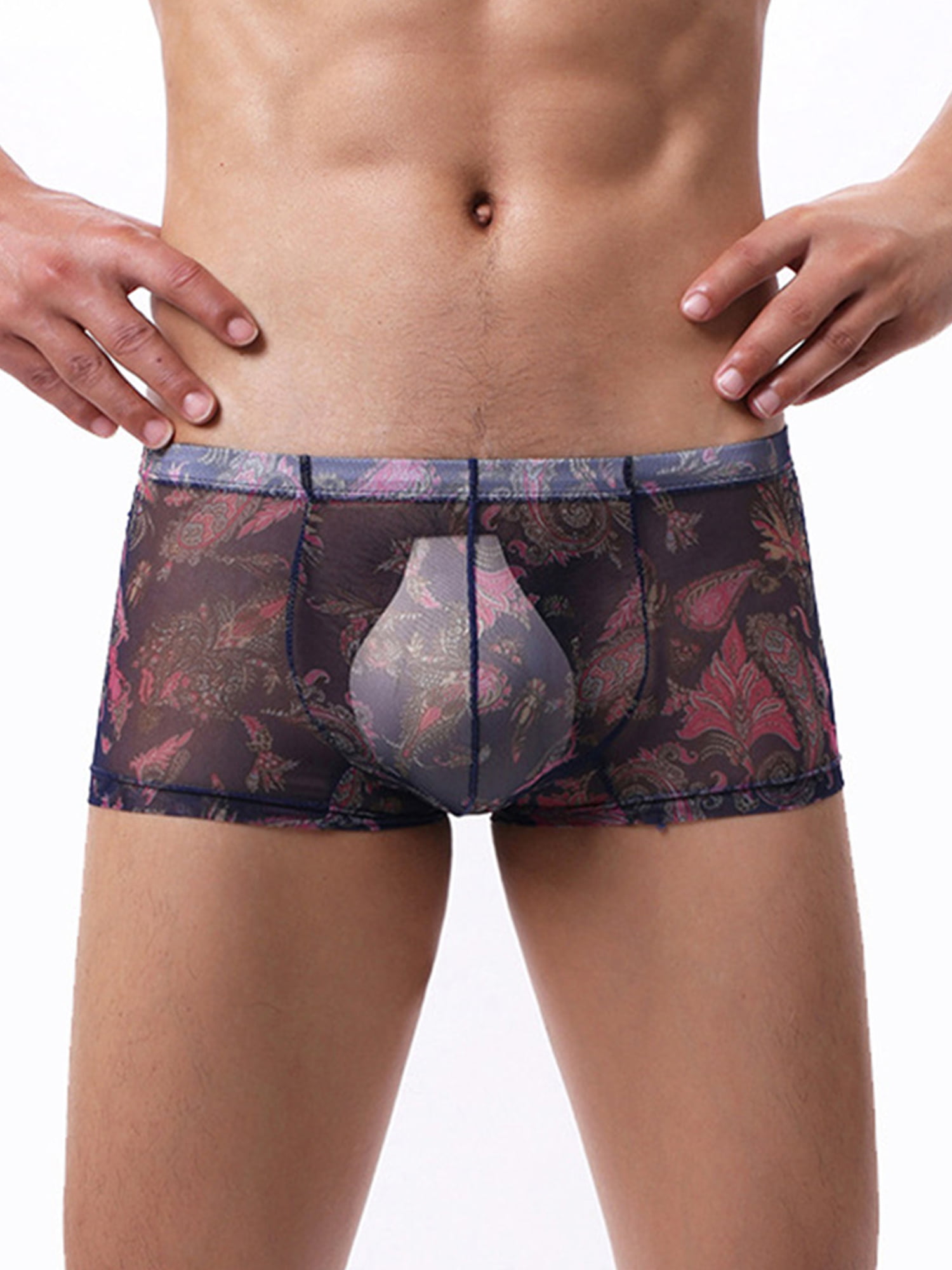 KAMAMEN Men's Sexy Briefs Mesh Sheer See Through Underwear